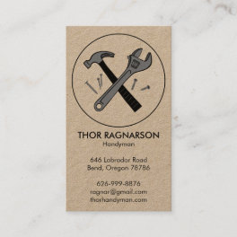 Handyman Repair Construction Wrench Hammer KRAFT Business Card