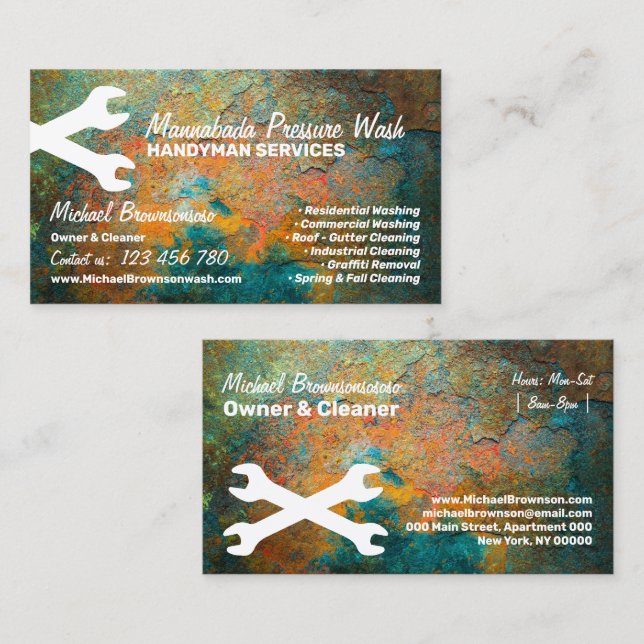 Handyman Repair Maintenance Big Hammer Business Card (Front/Back)