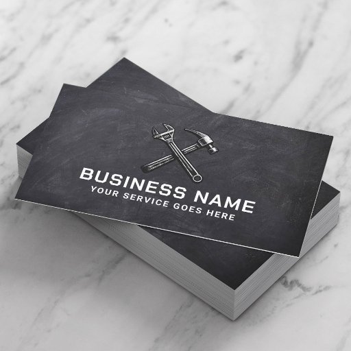 Customizable Handyman Repair Maintenance Service Chalkboard Business Card