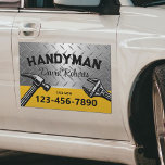 Handyman Repair & Maintenance Service Faux Metal Car Magnet<br><div class="desc">Handyman Professional Repair & Maintenance Service Car Magnets.</div>