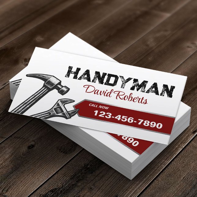 Handyman Repair Maintenance Service Vintage Business Card (Creator Uploaded)