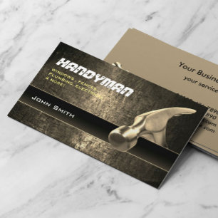 Handyman repair professional Gold Hammer Business Card