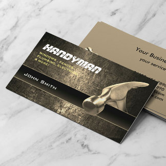 Handyman repair professional Gold Hammer Business Card