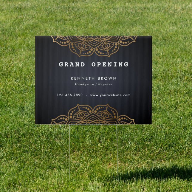 Handyman Repairs Black Gold Business Sign (Insitu)