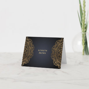 Handyman Repairs Black Gold Letterpress Thank You Card