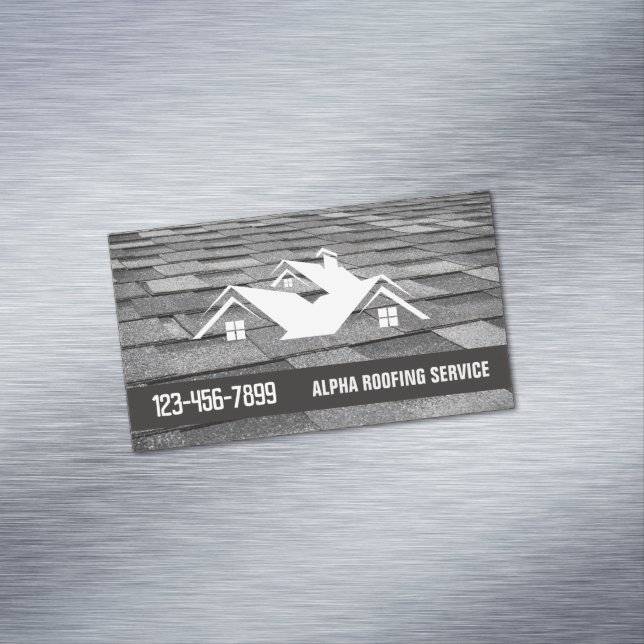 Handyman Roof Repair Construction Roofer Roofing  Business Card Magnet (In Situ)
