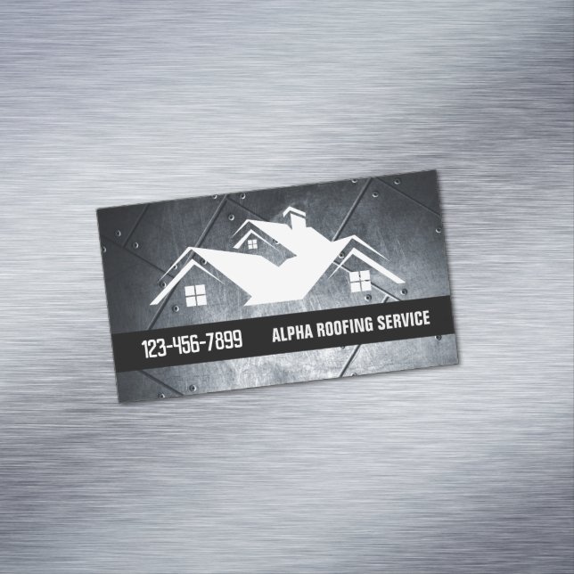 Handyman Roof Repair Construction Roofer Roofing  Business Card Magnet (In Situ)