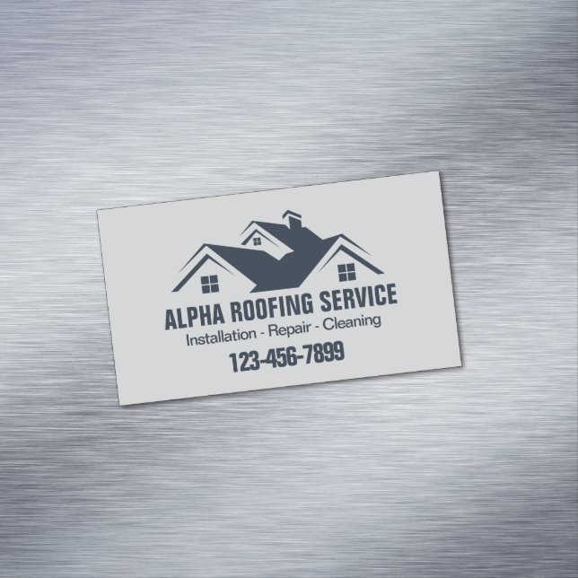 Handyman Roof Repair Construction Roofing Roofer Business Card Magnet (In Situ)
