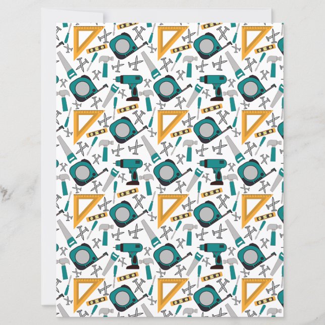 Handyman Scrapbook Paper in Blue (Front)