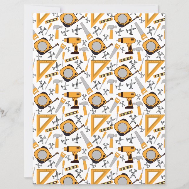 Handyman Scrapbook Paper in Yellow (Front)