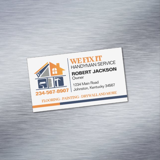 Handyman Service Business Card Magnet (In Situ)