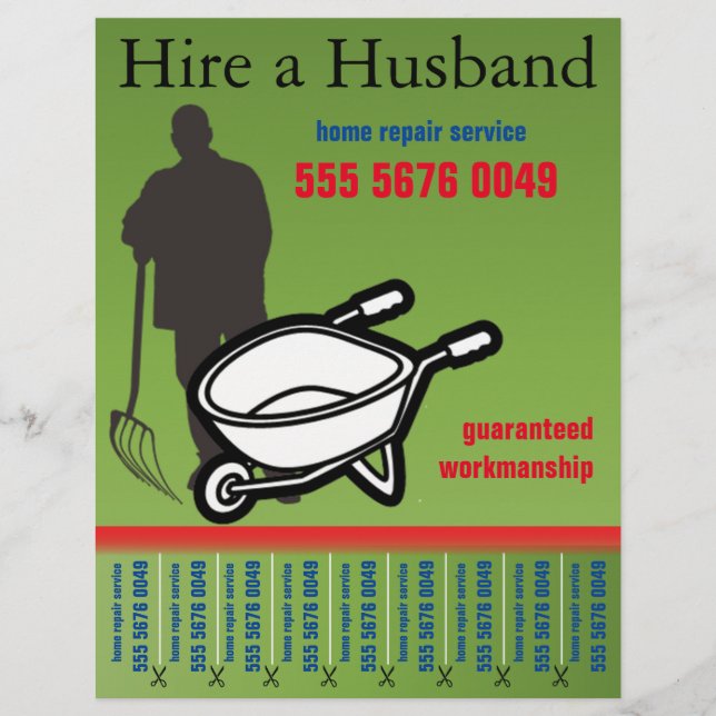Handyman Service Landscaper Small Business Flyer (Front)
