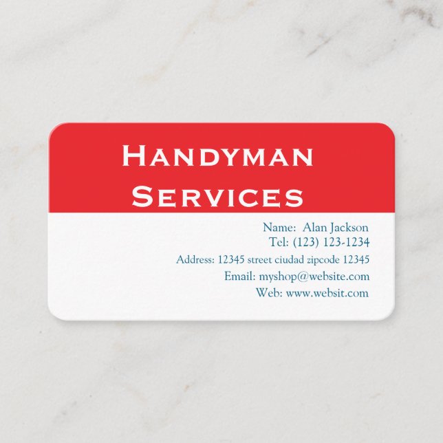 Handyman Services Business Card (Front)