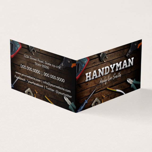 Handyman Services Business Card (Outside)