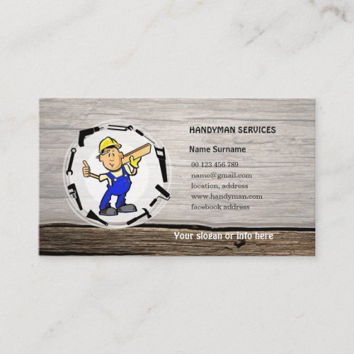 Handyman services businesscard business card