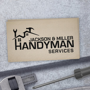 Handyman Services Cool Simple  Business Card