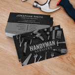 Handyman Services Grayscale Tools Grunge  Business Card at Zazzle
