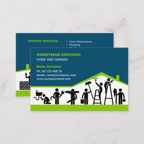 handyman services home and garden business card