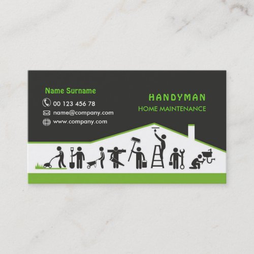 Handyman services home maintenance business card