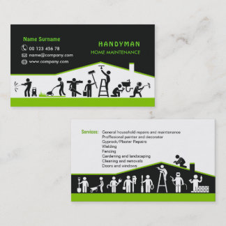 Handyman services, home maintenance business card