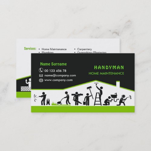 Handyman services home maintenance business card