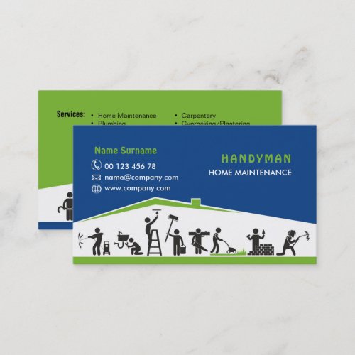 Handyman services home maintenance business card