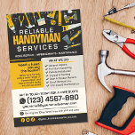 Handyman Services - Home Repair & Maintenance Flyer<br><div class="desc">Handyman Flyer – Home Repair & Maintenance Promote your handyman business with this customizable flyer template featuring a unique watercolor-style house and tool illustration. Designed for local service professionals, this layout includes space for your business name, contact details, services offered, and special offers. The friendly design and artistic look help...</div>