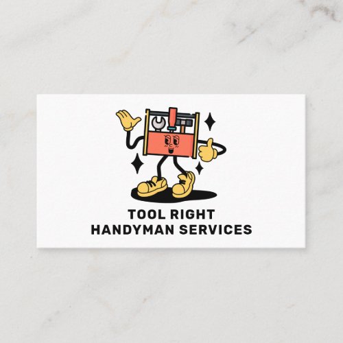 Handyman Services Home Repair Toolkit Retro Mascot Business Card