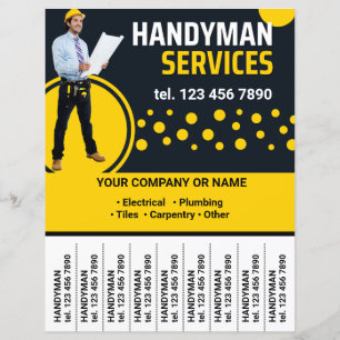 Handyman Services Promotion Flyer Tear Off Strips