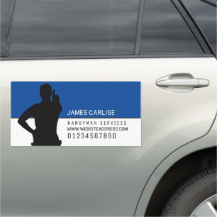 Handyman Silhouette Advertising Car Magnet