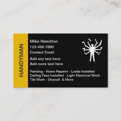 Handyman Simple Business Cards Design