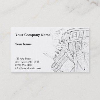 Handyman Sketch In Black And White Business Business Card by BeSeenBranding at Zazzle