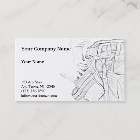 Handyman Sketch In Black And White Business Business Card