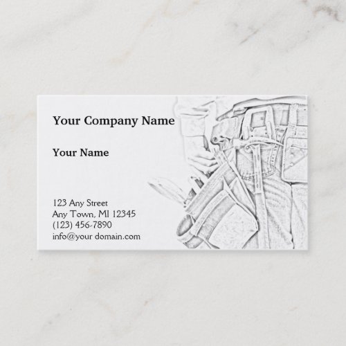 Handyman Sketch in Black and White Business Business Card
