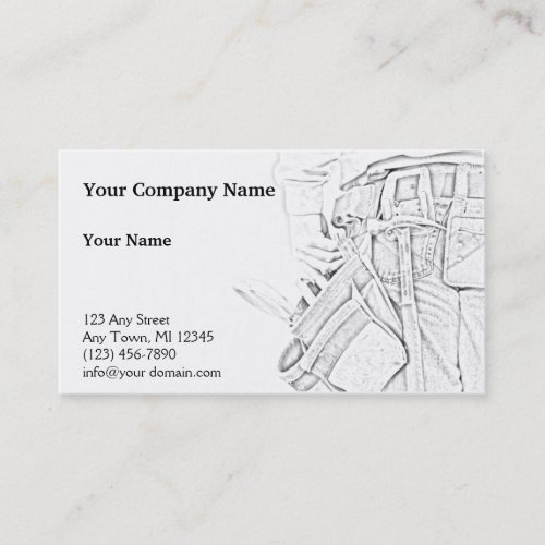 Handyman Sketch in Black and White Business Business Card Templates