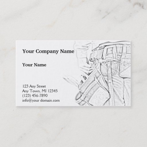 Customizable Handyman Sketch in Black and White Business Business Card Templates