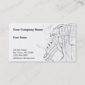 Handyman Sketch in Black and White Business Card