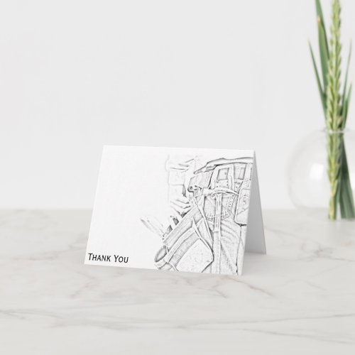 Handyman Sketch in Black and White Business Thank You Card