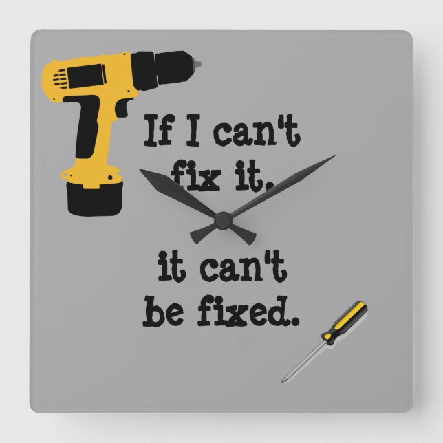 Handyman Square Wall Clock (Front)