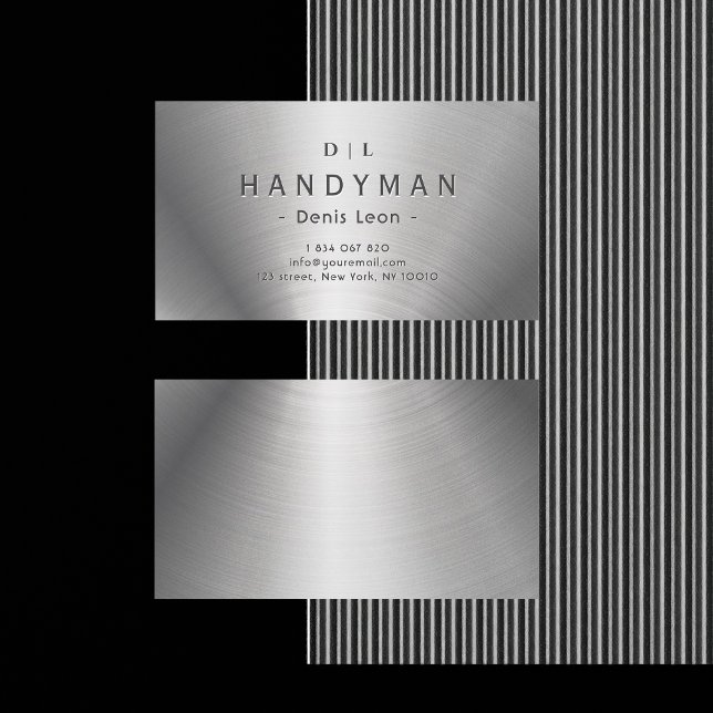  Handyman Stainless Steel Monogram  Business Card (Creator Uploaded)