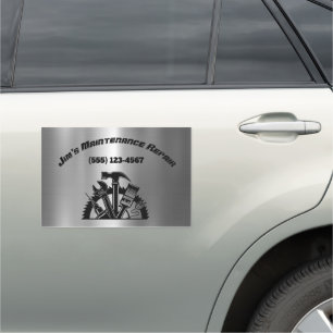 Handyman Steel Maintenance Repair Service Business Car Magnet