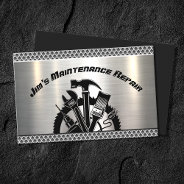 Handyman Steel Plate Maintenance Repair Service Business Card at Zazzle
