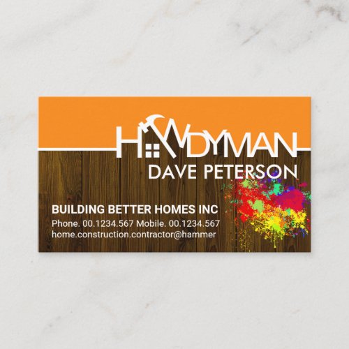 Handyman Timber Building Signage Business Card