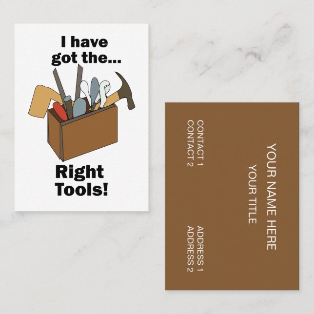 Handyman Toolbox I Have Got Right Tools Handyman Business Card (Front/Back)