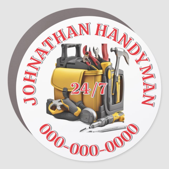 Handyman toolkit Mobile Business DIY Car Magnet (Front)