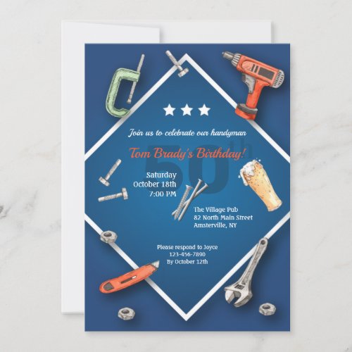 Handyman Tools Birthday Invitation