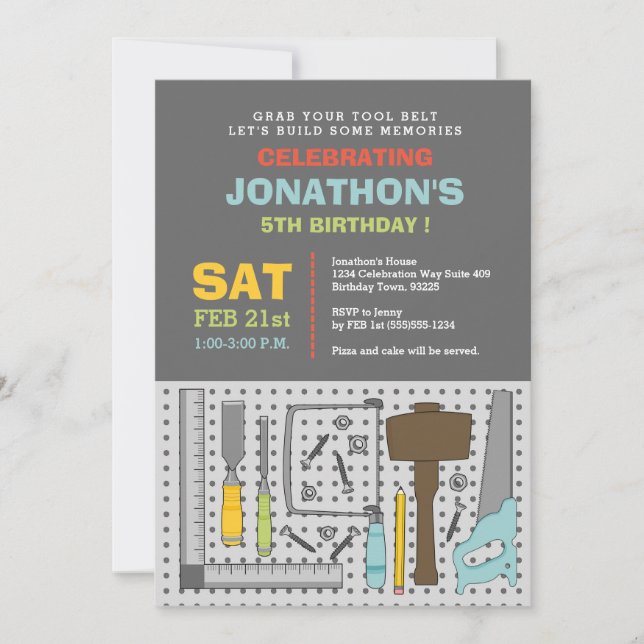 Handyman Tools Birthday Party Invitation (Front)
