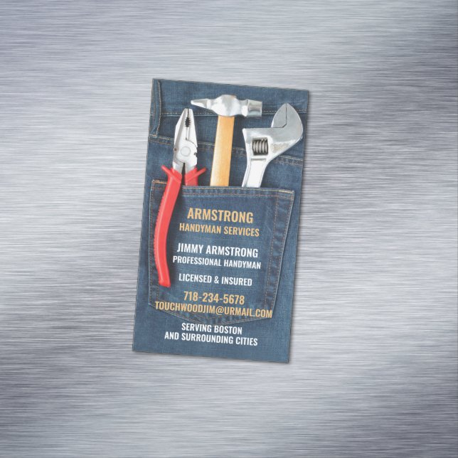 Handyman Tools Business Card Magnet (In Situ)