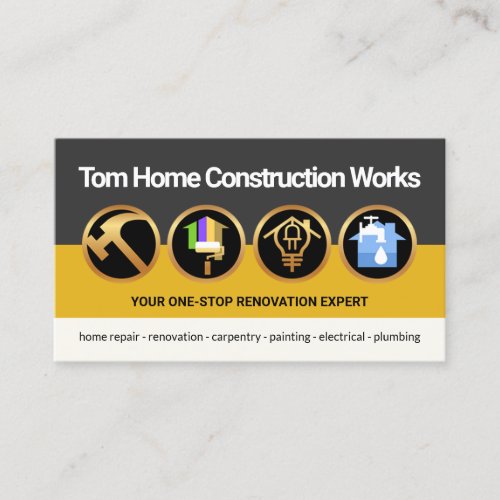 Handyman Tools Color Layer Construction Contractor Business Card