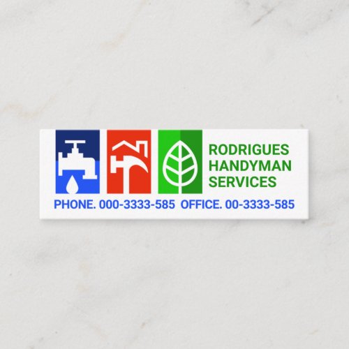 Handyman Tools Contractor Signage Mini Business Card